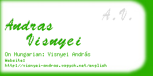 andras visnyei business card